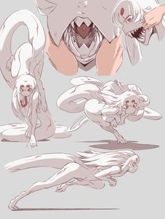 an image of some kind of creature with different poses and body parts, including hands