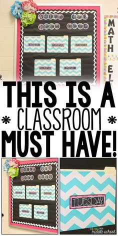 this is a classroom must have bulletin board with words on it and flowers in the middle