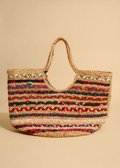 We forecast hot days & hotter fashion!!! Braided with lustrious straw accented by multicolored fabrics and gold trims, we know this tote will quickly become your summer go-to!!! Multicolor Jute Straw Bag For Shopping, Chic Multicolor Beach Bag For Beach Season, Red Bohemian Beach Bag For Summer, Bohemian Red Beach Bag For Summer, Multicolor Jute Beach Bag With Braided Handles, Multicolor Jute Tote Beach Bag, Multicolor Jute Beach Tote Bag, Multicolor Jute Straw Bag With Braided Handles, Multicolor Jute Beach Bag For Beach Season