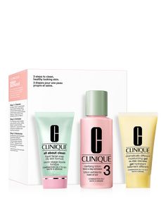 A dermatologist-developed skincare set for oily skin types. Just 3 steps, 3 minutes, twice a day. Dermatologist tested. Allergy tested. 100% fragrance free. Please note: This product is excluded from discounts. Clinique Cleanser, Facial Soap, Skincare Gift Set, Skin Prep, Skin Care Kit, Fragrance Gift, Skin Care Gifts, Gel Moisturizer, Bright Skin