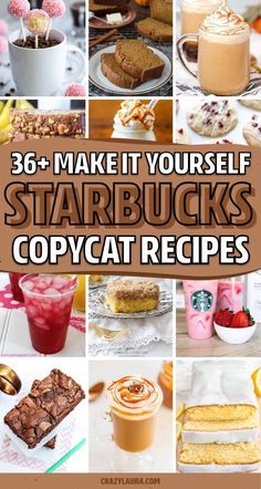 starbuck's copycat recipe collage with the words, make it yourself