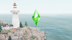 an animated image of a lighthouse on top of a rock