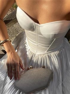 Mqtime White Bandage Off-Shoulder Maxi Dress For Women Pleated Elegant Backless Lace-Up High Waist Dress Women's Party Dress 2024 SIZE (Unit: CM): S,M,L S : Bust:78-88CM Waist:62CM Length:107CM M : Bust:82-92CM Waist:66CM Length:109CM L : Bust:86-96CM Waist:70CM Length:111CM Note:( 1 CM =0.39 Inch, 1 Inch = 2.54 CM) Satin Corset Dress Short, Tulle Sleeve Dress, Corset Dress Short, Party Outfit Dress, After Party Outfit, White Satin Corset, Satin Ruffle Dress, White Corset Dress, Satin Corset Dress