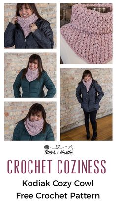 the crochet coziess is an easy to knit cowl pattern for beginners