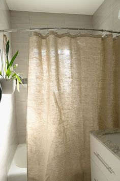 Bean Products Natural Hemp Shower Curtain - Natural Linens Sewing Factory, Sustainable Decor, Mold Growth, Hemp Fabric, Curtain Accessories, Chicago Il, Basic Shower Curtain, Bathroom Shower, Natural Linen