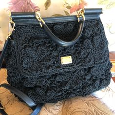 Classic, Elegant Dolce Bag! Measurements: 16”W X 12”H X 5.5”D Reposhing This Item I Purchased From @Kaycredle. Loved It, But Ready To Rotate For Something New. Questions? Leave A Comment Below! Black Crochet Bag, Bag Measurements, Classic Elegant, Black Crochet, Sicily, Crochet Bag, Something New, Dolce And Gabbana, Bag Lady