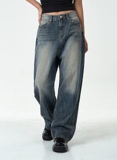 Washed Denim Pants CG10 - Lewkin Washed Out Jeans, Washed Denim Pants, Pants Ideas, School Material, Seoul South Korea, Washed Denim, Mode Vintage, Dream Clothes, Fashion Killa