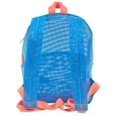 See your Stuff with our Mesh Bag Collection! A great sporty style as a daily bag, beach buddy, or festival companion. This small backpack features a large front pocket with double zipper pull and main compartment. Super soft adjustable top loop & webbing. Tear resistant 100% vinyl coated mesh 13" height x 10" width x 4.5" main pocket depth, 1 lb6" deep including front pocket CapacityMain Compartment only- 5.5 LMain Compartment w/ pockets- 6 L Made in Los Angeles, California Functional Summer Standard Backpack, Sporty Nylon Backpack For School, Sporty Standard Backpack For Summer, Functional Nylon Backpack For Summer, Standard Backpack With Mesh Pockets For Outdoor Activities, Sporty Nylon Backpack For Summer, Sporty Backpack For Summer, Summer School Mesh Bags, Summer Nylon Backpack