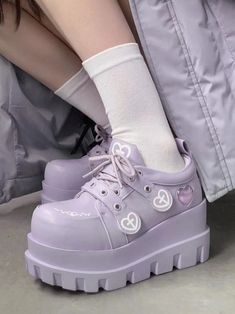 ❤︎Pan Club Cross Macaroon Subculture Platform Shoes❤︎ Kawaii Platform Shoes, Japanese Fashion Casual, Kawaii Purple, Kawaii Harajuku Fashion, Cute Casual Shoes, Korean Shoes, Mary Jane Platform Shoes, Punk Shoes, Black Platform Shoes