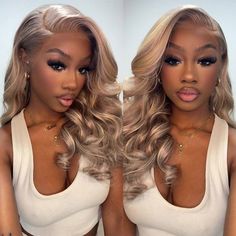 Ash Blonde Highlights, Human Hair Wigs Blonde, Layered Cut, Blonde Lace Front Wigs, Ash Blonde Hair, Dope Hairstyles, Body Wave Hair, Front Lace Wigs Human Hair, Human Hair Wig