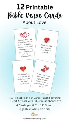 Bible Verse Printable Cards About Love