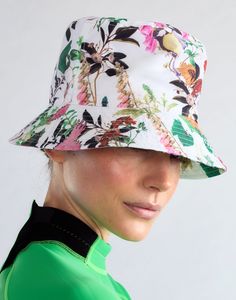 Click visit to get your bucket and comment and follow for more outfit inspiration, summer outfits, beach outfit and women's fashion Bucket Hat Outfit, Floral Bucket Hat, Bucket Hat White, Denim Hat, Cotton Cardigan, Cynthia Rowley, Engineered Garments, Outfits With Hats, Summer Accessories