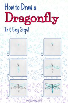 how to draw a dragonfly in 6 easy steps step by step instructions for kids