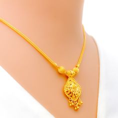 This beautiful 22k gold necklace set, weighing 16.7 grams, features a radiant yellow gold finish and an intricate tasseled design. The necklace measures 16 inches in length, with a drop length of 1.2 inches and adjustable links of 1.2 inches for a perfect fit. The set includes matching earrings, each 1.25 inches long with secure screw-back posts. The hook lock style ensures ease of wear. Ideal for those who appreciate detailed and elegant jewelry, this set combines sophistication and ornate beau 22k Gold Necklace Set, 22k Gold Necklace, Lock Style, Gold Necklace Set, The Hook, Elegant Jewelry, Luxury Life, 22k Gold, Matching Earrings