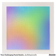 a colorful puzzle piece with the word very challenging pastel rainbow on it