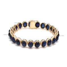 Blue sapphire oval cut cabochon tennis bracelet gold | Natural sapphire cabochon bracelet gold | Blue sapphire unisex tennis bracelet gold GEMSTONE DETAILS : ✦ Gemstone : Blue Sapphire ✦ Gemstone Type : Natural ✦ Gemstone Size : 7x5 mm ✦ Gemstone Shape : Oval Cabochon ✦ Gemstone Weight : 53.34 Carats ✦ Gemstone Grade : AAA METAL DETAILS : ✦ Metal : 14K/18K Gold ✦ Metal Color : Yellow / White / Rose Gold ✦ Setting : Flush Setting ✦ Ring Box : Yes SHIPPING DETAILS : ✦ Production time : 10-12 days Oval Sapphire Tennis Bracelet With 17 Jewels, Formal Blue Bracelets With Cabochon, Oval Cabochon Bracelet In Fine Jewelry Style, Oval Cabochon Bracelet Fine Jewelry, Oval Cabochon Bracelets For Formal Occasions, Oval Cabochon Bracelets Fine Jewelry, Classic Sapphire Oval Cabochon Jewelry, Timeless Blue Round Bracelets, Sapphire Gemstone Tennis Bracelet With Oval Shape