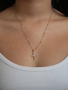 You could never have too many cross necklaces and this one is needs to be in your collection!﻿ Details Chain Length: 18in, 20in, 22in Pendant: 32 mm x 18.5 mm model wearing 20in Iris Necklace, Cross Necklaces, Gift Card Sale, Chain Pendants, Guinea Bissau, Earring Necklace, Chain Lengths, Ring Necklace, Chain Length