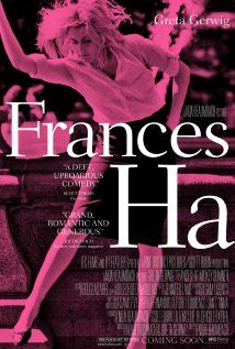 the cover of frances's ha, featuring a woman leaning against a fountain with her arms in the air