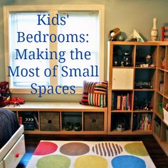 kids'bedroom making the most of small spaces with colorful rugs and bookshelves