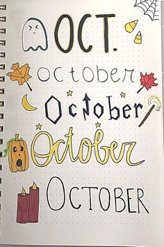 an open notebook with the words october written on it