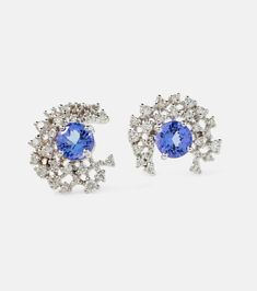 Scatter 18kt white gold earrings with diamonds and tanzanite in silver - Ananya | Mytheresa