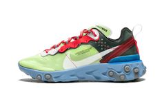 Crazy Sneakers, Nike React Element 87, Jun Takahashi, Unique Color Combinations, Nike React, Latest Sneakers, New Sneakers, Nike Running, Sketchers Sneakers