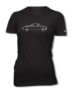 a women's black t - shirt with an image of a car on it