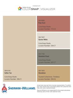 the color scheme for sherylin williams's new paint collection, colorsnap visualizer