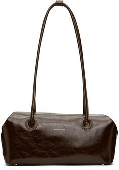 Brown Boat Tote by Marge Sherwood on Sale Brown Double Handle Satchel With Snap Closure, Dark Brown Leather Bag, Marge Sherwood, Boat Tote, Interior Logo, Autumn 2024, Chic Bags, Closet Ideas, Brown Bags