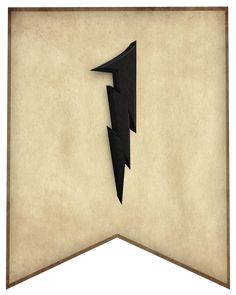 an image of a lightning bolt cut out of paper on parchment paper with black ink