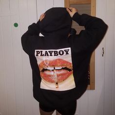 Hoodie Photo, Aesthetic Lips, Playboy Hoodie, Hoody Outfits, Graphic Hoodies Aesthetic, Hoodie Outfits, Boy Hoodie, Flannel Sweatshirt, Hoodies Aesthetic