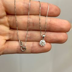 Estate/ vintage 14KT white gold lab-created diamond pendant charm. Martini set 3 prong setting Approx 1.25 carat total weight lab diamond Tests as diamond, but marked LG on bail. Weight: 2 grams with silver chain (included) Length: 13 including bail Width: 6.8mm Stamped 14K and LG Chain included, buts it’s sterling silver Fits up to 2.5mm wide chain Classic Silver Jewelry With Lab Grown Diamonds, Classic Silver Jewelry With Lab-grown Diamonds, Silver Solitaire Necklace With Lab Grown Diamond, Silver Solitaire Necklace With Lab Grown Diamond For Gift, Classic Sterling Silver Jewelry With Vvs Clarity, Classic Silver Necklace With Lab Grown Diamonds, Classic Silver Lab Grown Diamond Necklaces, Classic Silver Diamond Necklace With Lab Grown Diamonds, Classic Silver Lab-grown Diamond Necklace