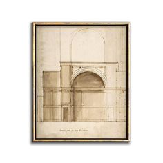 a drawing of an arch in a building