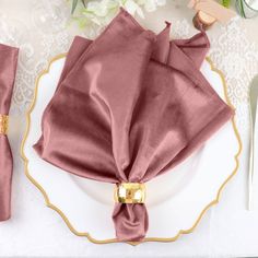 5 Pack Premium Sheen Finish Dusty Rose Velvet Cloth Dinner Napkins 20 Inch x 20 Inch Velvet Napkins, Elegant Napkin Rings, Lilac Velvet, Leaf Ribbon, Match Velvet, Velvet Cloth, Rose Velvet, Tablecloth Sizes, Beverage Napkins