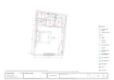 the floor plan for a house with an attached bathroom and living room, as well as other