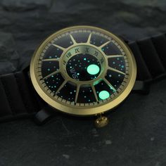 All Trappist-1 NASA Edition has back-filled luminous hands and silkscreened dials for stargazing. The Orbiting Planetary System consists of glowing Super-LumiNova™ indices and planets to help space explorers keep track of time as they travel in the darkest regions of the universe. The inner luminous planet represents the hours while the outer luminous planet shows the minutes, all while orbiting around the central axis. The constellation-like seconds hand sweeps across the dial similar to comets Nasa Watch, Apollo 11 Mission, Planetary System, Nasa Apollo, James Webb, Horween Leather, Apollo 11, G Shock Watches, Star Map