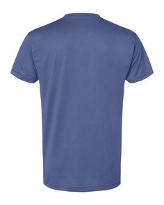 the back of a blue polo shirt