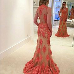 Orange Floor-length Evening Dress For Wedding, Fitted Orange Wedding Gown, Orange Fitted Wedding Gown, Fitted Orange Evening Dress For Wedding, Yellow Prom Dress Long, Sleeveless Prom Dress, Prom Dress Lace, Red Lace Prom Dress, Mermaid Prom Dresses Lace