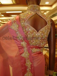 #Crystal #Blouse #Saree. Diamond Shape Back Neck Blouse Designs, Enthic Dresses, Crystal Blouse, Back Neck Blouse Designs, Blouses Saree, Back Neck Blouse, Neck Blouse Designs, Indian Celebrity