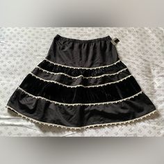 Beautiful Black Skirt Elegant Midi Skirt Tiered Midi Skirt High Rise Elastic Waist Skirt Boho Black Skirt Pull-On Skirt Size: M Womens Leather Skirt, Elegant Midi Skirt, Skirt Tiered, Doll Brooch, Pink Tulle Skirt, Skirt Elegant, Tiered Midi Skirt, Elastic Waist Skirt, Stretch Skirt