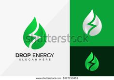 green energy logo design with leaf and letter s on white and green background for company or business