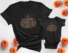 "🏆 BESTSELLER 🏆 TeeLikeYours©️ Matching Leopard Print Pumpkin Shirt - Mommy & Me | Fall T Shirts | Mama's Pumpkin | Pumpkin patch shirt | Mommy's Pumpkin | New Mom *SAME DAY PRODUCTION + SAME DAY SHIPPING /if order is placed by 12PM PST/, except SUNDAY - USPS First Class 1-5 business days (2-3 days average) - USPS Priority Mail 1-2 Business days *INTERNATIONAL SHIPPING: - USPS International post 7-20 business days all orders * Please expect more than 10 business days for international ship Family Matching Black Tops For Fall, Black Family Matching Tops For Fall, Black Tops With Custom Print For Fall, Black Top With Custom Print For Fall, Fall T Shirts, Leopard Print Pumpkin, Homecoming Outfit, Patch Shirt, Pumpkin Pumpkin