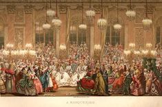 an illustration of a large group of people dressed in fancy clothing