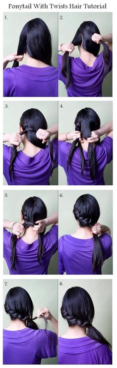 Make A Ponytail With Twists For Your Hair | hairstyles tutorial Twisted Hair, Cute Ponytails, Hairstyle Tutorials, Long Blonde, Braids For Long Hair, Hair Envy, Short Long, Twist Hairstyles, Hair Dos