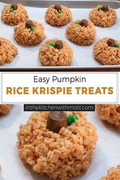 an easy pumpkin rice krispie treats recipe