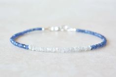 Raw Diamond & Sapphire Beaded Bracelet – Walter's Wish Jewelry Blue Sapphire Bracelet, Gray Necklace, Gold And Silver Bracelets, Rainbow Necklace, Gold Bead Bracelets, Gold Charm Necklace, Sapphire Bracelet, Birthstone Bracelets, Raw Diamond