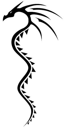 a black and white dragon tattoo design