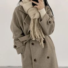 YesStyle rewards code: OLIVIASOJO | afilliate code, links | Lapel Double Breasted Woolen Long Coat Minimalist Japan, Peacoat Outfit, Vintage Academia, Long Winter Coats, Everyday Fashion Outfits, Fashion Aesthetics, Fashionista Clothes, Winter Girls, Fashion Catalogue