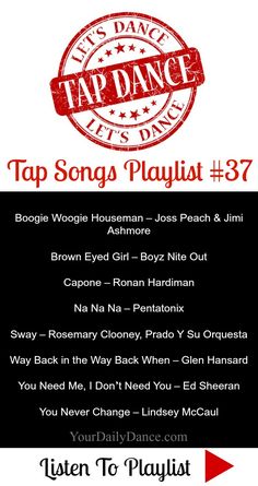 an advertisement for the tap song playlist, which features various words and pictures on it