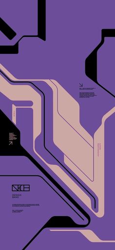 an abstract purple background with lines and shapes in the shape of curved rectangles